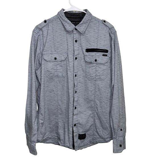 Marc Ecko‎ Cut & Sew Shirt Men's Large Long Sleeve Blue Casual Button Down - Picture 1 of 10